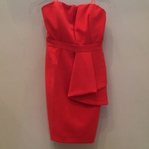 Brand new boutique strapless coral dress sz xs